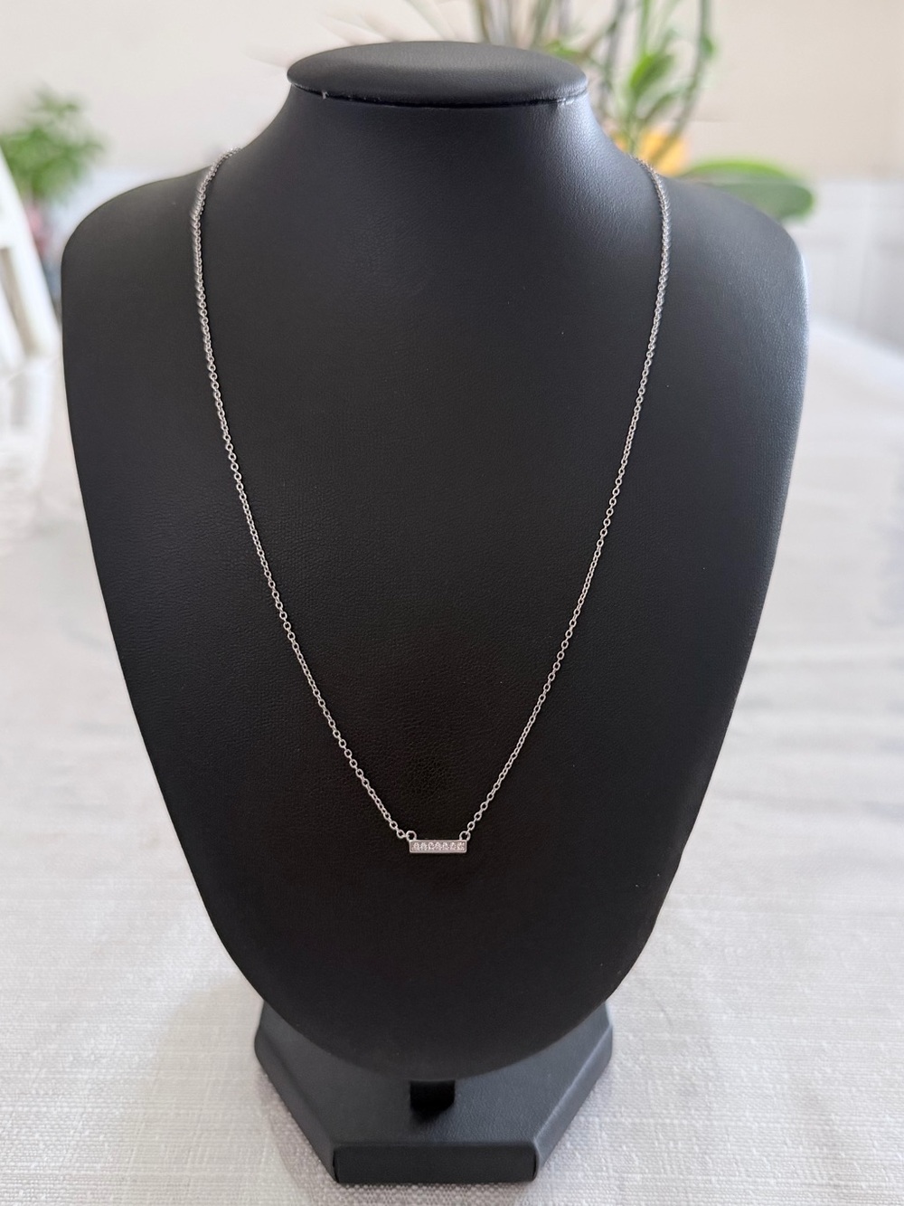 Plunder Delicate Silver Bar Necklace - Minimalist